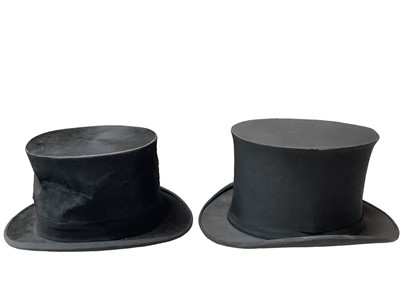Lot 2081 - Two top hats in boxes, one is collapsible by Dunn & Co