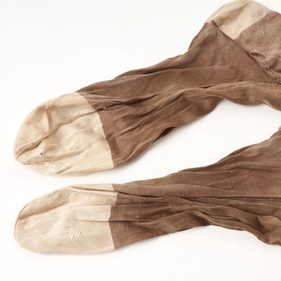 Lot 18 - HM Queen Victoria - pair of stockings, provenance: Annie Mitchell Chief Wardrobe maid to the Queen
