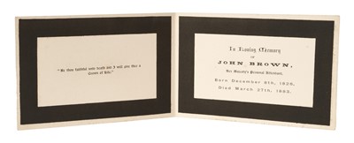 Lot 17 - Scarce John Brown, Queen Victoria’s personal assistant memoriam card