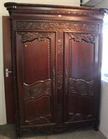 Lot 1330 - 19th century French style carved walnut...