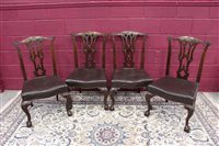 Lot 1337 - Good quality set of four Chippendale-style...