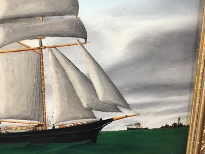 Lot 138 - English School oil on board - A Clipper Ship under full sail, 36cm x 48cm, in gilt frame