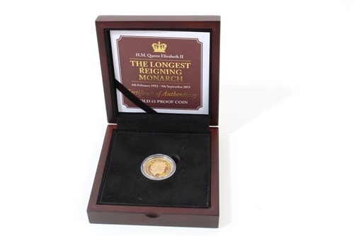 Lot 68 - Jersey - gold £1 Proof coin 'The Longest...