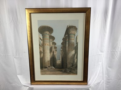 Lot 111 - After David Roberts, three coloured prints of Classical temples