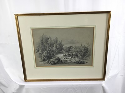 Lot 112 - Pair of early 19th century drawings of Scottish Highland scenes