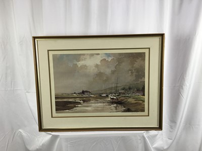 Lot 124 - After Sidney Perrin, Low Tide, signed, colour print, 35cm x 53cm