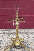 Lot 1341 - Ornate Victorian-style brass stick stand with...