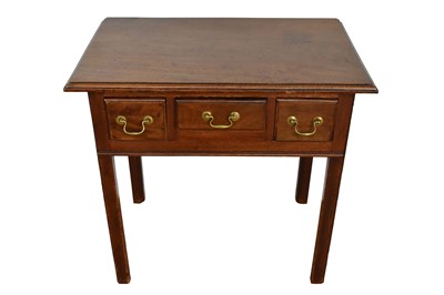 Lot 1476 - George III mahogany low boy with three small drawers and brass handles