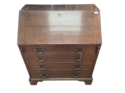 Lot 140 - 18th century oak bureau of typical proportions