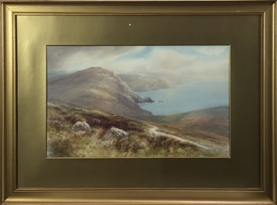 Lot 283 - Evelyn Bishop, early 20th century, gouache - Moorland landscape, together with another similar