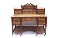 Lot 1344 - Good late 19th century walnut desk by James...