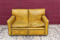 Lot 1345 - Stylish close-button mustard-leather...