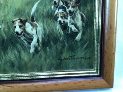 Lot 275 - Glynn Williams (b.1955) oil on board - Hunting Scene, signed, framed  
Provenance: James Atkinson Gallery, Sandwich, Kent