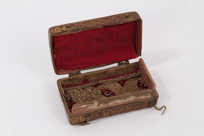 Lot 1055 - Rare small late 17th century leather box