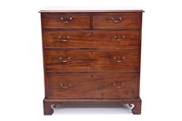 Lot 1347 - George III mahogany chest of drawers with...