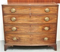 Lot 1348 - George III mahogany and boxwood line-inlaid...