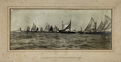 Lot 122 - Of local interest - F Ruffell - Late Victorian photograph of the 'Oyster Boats on the Colne Oyster Fishery'