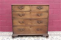 Lot 1349 - George III mahogany chest of drawers, having...