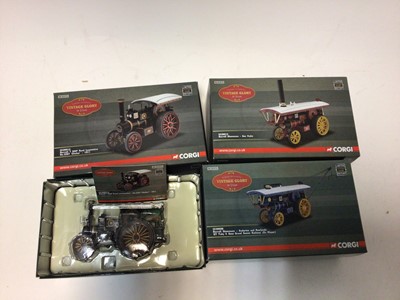 Lot 173 - Corgi Vintage Glory of Steam 1:50 Limited Edition scale die cast models of Burrell Showman Traction Engines (x7) and 1:76 scale Fowler "Lord Jellicoe" (8)