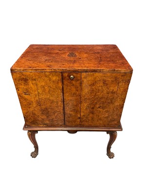 Lot 1528 - Good quality Victorian figured burr walnut veneered cigar cabinet