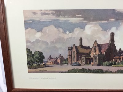 Lot 35 - Original Railway Carriage Print/ Poster: "STOWMARKET STATION, SUFFOLK”. Artwork by Leonard Squirrell R.W.S., R.E. from the London & North Eastern Railway (LNER)/ BR Series (c1947) in an original...