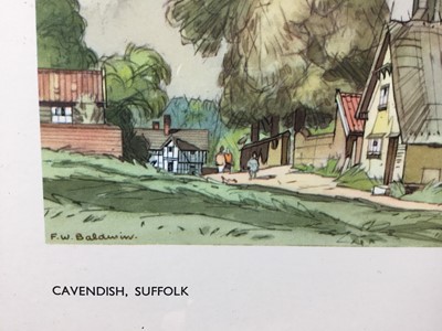 Lot 37 - Original Railway Carriage Print/ Poster: "CAVENDISH, SUFFOLK”. Artwork by Fred W Baldwin from the London & North Eastern Railway (LNER)/ BR Series (c1948) in an original-style railway carriage r...