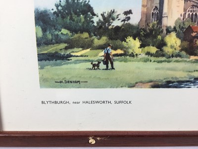 Lot 39 - Original Railway Carriage Print/ Poster: "BLYTHBURGH, NEAR HALESWORTH, SUFFOLK”. Artwork by Henry J Denham SMA, SGA from the London & North Eastern Railway (LNER)/ BR Series (c1955) in an origin...