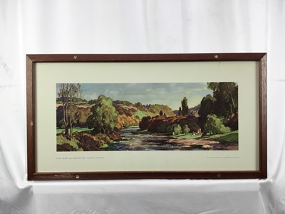 Lot 42 - Original Railway Carriage Print/ Poster: "RIVER ALLEN, BARDON MILL, (NORTHUMBERLAND)”. Artwork by Leonard Squirrell R.W.S., R.E. from the London & North Eastern Railway (LNER)/ BR Series (c1950)...