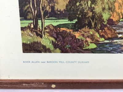 Lot 42 - Original Railway Carriage Print/ Poster: "RIVER ALLEN, BARDON MILL, (NORTHUMBERLAND)”. Artwork by Leonard Squirrell R.W.S., R.E. from the London & North Eastern Railway (LNER)/ BR Series (c1950)...