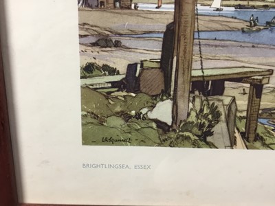 Lot 44 - Original Railway Carriage Print/ Poster: "BRIGHTLINGSEA, ESSEX”. Artwork by Leonard Squirrell R.W.S., R.E. from the London & North Eastern Railway (LNER)/ BR Series (c1948) in an original-style...