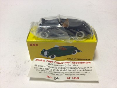 Lot 190 - Dinky Toys Collectors Association models Delivery Van No.28, Airflow Saloon No.32, Triumph Dolomite No.38E and Holland Coachcraft Van No.31X, all boxed (4)