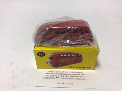 Lot 191 - Dinky Toys Collectors Association models Delivery Van No280X, Streamlined Bus No.29X, Delivery Van No.28 and Double Decker Omnibus No.29A (4)