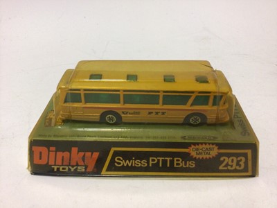 Lot 195 - Dinky Swiss PTT Bus No.293, Atlantean City Bus No291, Routemaster Bus No289, Metosul (Portugal) Leyland Atlantean Autocarro 2 Pisos No.33, Forward Models Birmingham City Transport Crossley Fleet No...