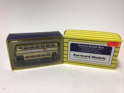 Lot 195 - Dinky Swiss PTT Bus No.293, Atlantean City Bus No291, Routemaster Bus No289, Metosul (Portugal) Leyland Atlantean Autocarro 2 Pisos No.33, Forward Models Birmingham City Transport Crossley Fleet No...