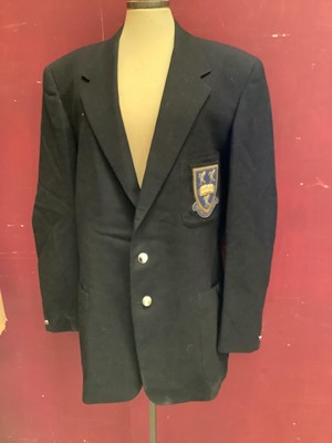 Lot 2063 - Gentlemen's vintage clothing including University of Liverpool blazer, ties, breeches, black dinner jacket, tailcoat and two pairs of black trousers.