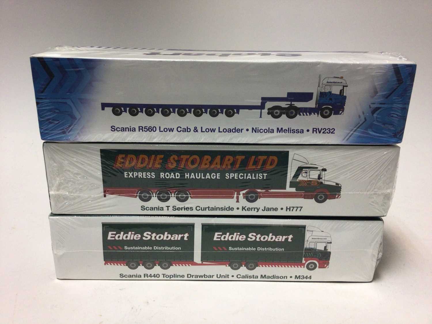 Lot 200 - Atlas Editions 1:76 Eddie Stobbart Collector's diecast models, plus Corgi Volvo Container Truck (20)