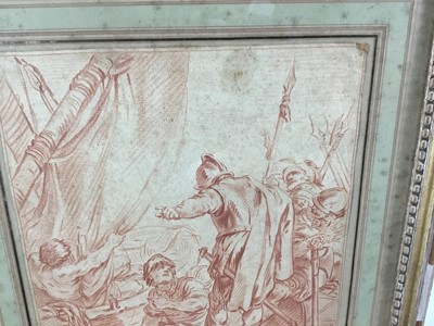 Lot 165 - After Carle Vanloo - 18th century sepia print in antique glazed gilt frame