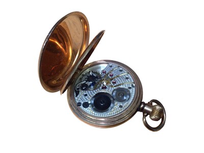 Lot 49 - Gold plated Bravingtons Renown half hunter pocket watch