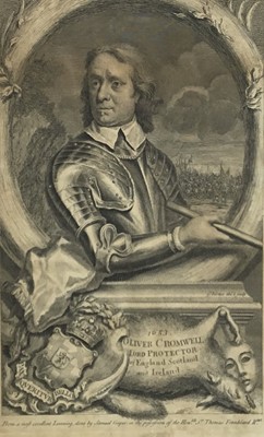 Lot 139 - 19th century engraving of Oliver Cromwell, signed in pencil to margin, pub. 1881 Colnaghi & Co., 24cm x 19cm in ebonised frame