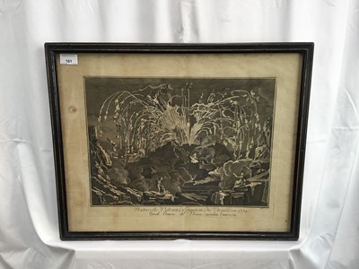 Lot 161 - 18th Century engraving - The Eruption of Mount Vesuvius in 1754, 42cm x 53cm, in ebonised frame