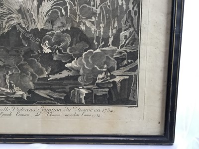 Lot 161 - 18th Century engraving - The Eruption of Mount Vesuvius in 1754, 42cm x 53cm, in ebonised frame