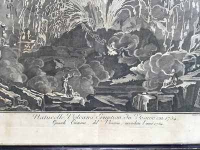 Lot 161 - 18th Century engraving - The Eruption of Mount Vesuvius in 1754, 42cm x 53cm, in ebonised frame