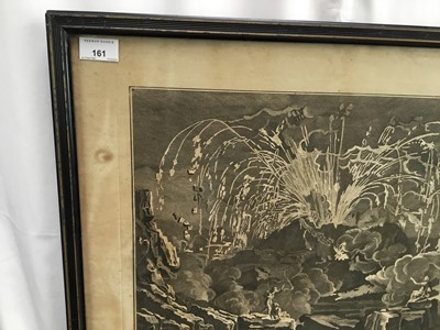 Lot 161 - 18th Century engraving - The Eruption of Mount Vesuvius in 1754, 42cm x 53cm, in ebonised frame