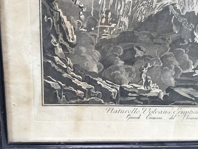 Lot 161 - 18th Century engraving - The Eruption of Mount Vesuvius in 1754, 42cm x 53cm, in ebonised frame