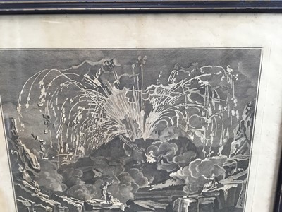 Lot 161 - 18th Century engraving - The Eruption of Mount Vesuvius in 1754, 42cm x 53cm, in ebonised frame