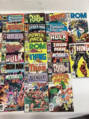 Lot 115 - Large group of Marvel comics 1980's. To include The Avengers, Moon Knight, Daredevil, The Incredible Hulk and others. Approximately 140 comics.