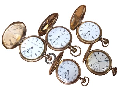 Lot 197 - Five gold plated full hunter pocket watches
