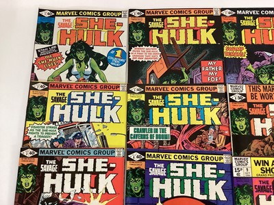 Lot 26 - Marvel comics The Savage She-Hulk 1980. Issues 1 - 11, to include issue 1 the 1st appearance and origin. English and American price variants. (11)