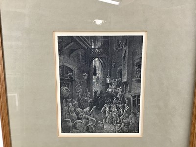 Lot 79 - Charles Laplante (1837-1903) woodblock after Gustave Doré - A River side-street, 1872, 26cm x 21cm, framed