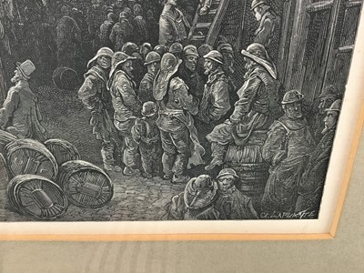 Lot 79 - Charles Laplante (1837-1903) woodblock after Gustave Doré - A River side-street, 1872, 26cm x 21cm, framed